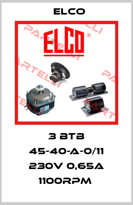 3 BTB 45-40-A-0/11 230V 0,65A 1100RPM  Elco