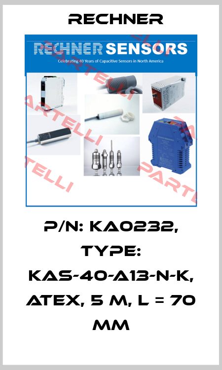 p/n: KA0232, Type: KAS-40-A13-N-K, ATEX, 5 m, L = 70 mm Rechner