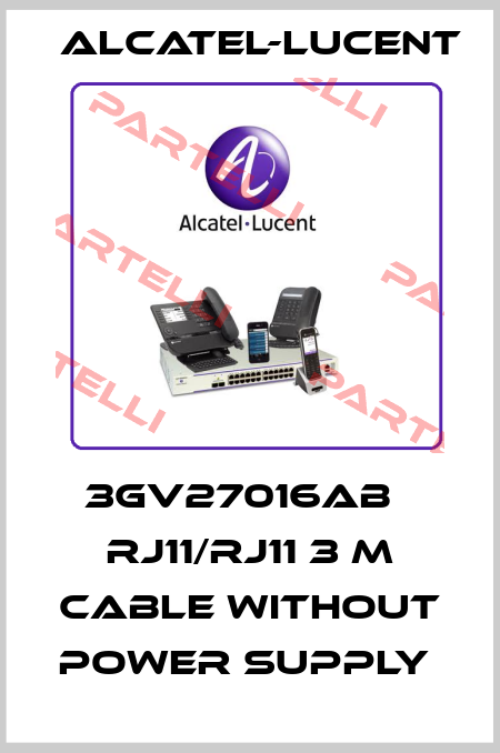 3GV27016AB   RJ11/RJ11 3 M CABLE WITHOUT POWER SUPPLY  Alcatel-Lucent