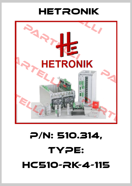 P/N: 510.314, Type: HC510-RK-4-115 HETRONIK