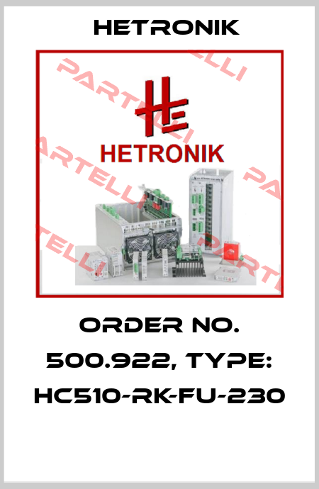 Order No. 500.922, Type: HC510-RK-FU-230  HETRONIK