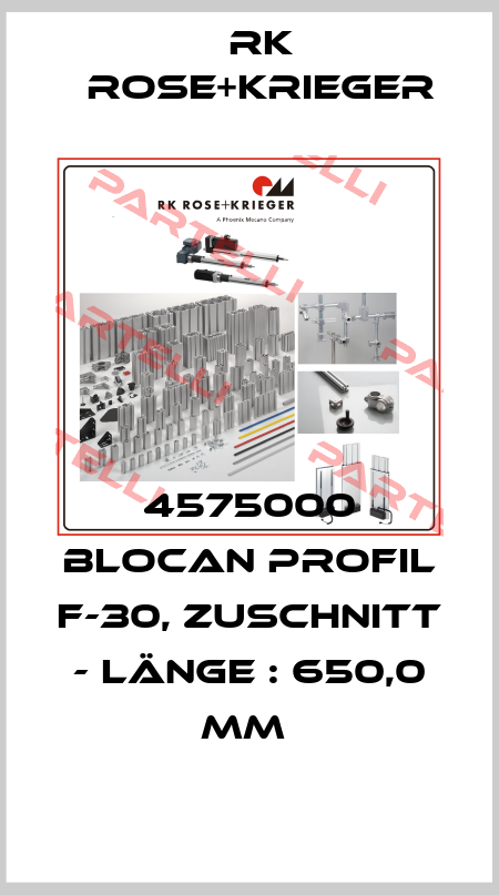 4575000 BLOCAN PROFIL F-30, ZUSCHNITT - LÄNGE : 650,0 MM  RK Rose+Krieger