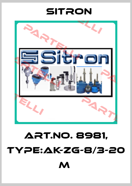 Art.No. 8981, Type:AK-ZG-8/3-20 m  Sitron