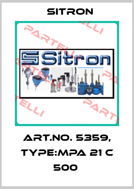 Art.No. 5359, Type:MPA 21 C 500  Sitron