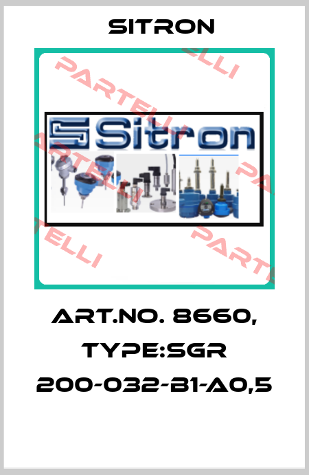 Art.No. 8660, Type:SGR 200-032-B1-A0,5  Sitron