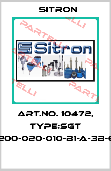 Art.No. 10472, Type:SGT TS-200-020-010-B1-A-3B-6F/N  Sitron