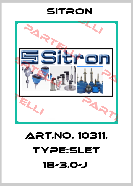 Art.No. 10311, Type:SLET 18-3.0-J  Sitron
