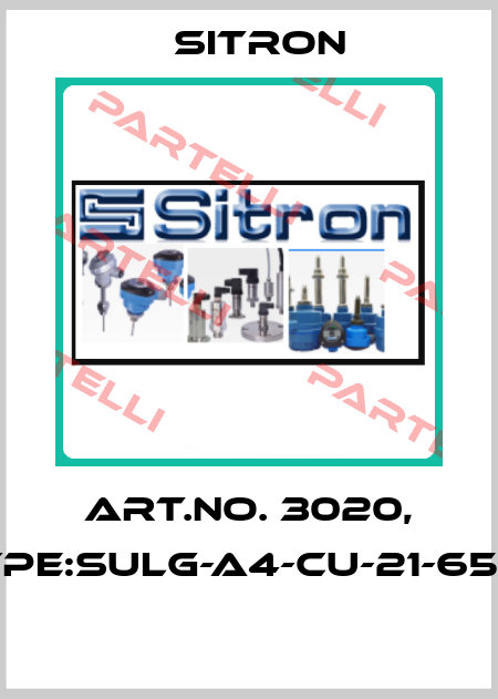 Art.No. 3020, Type:SULG-A4-CU-21-650-1  Sitron