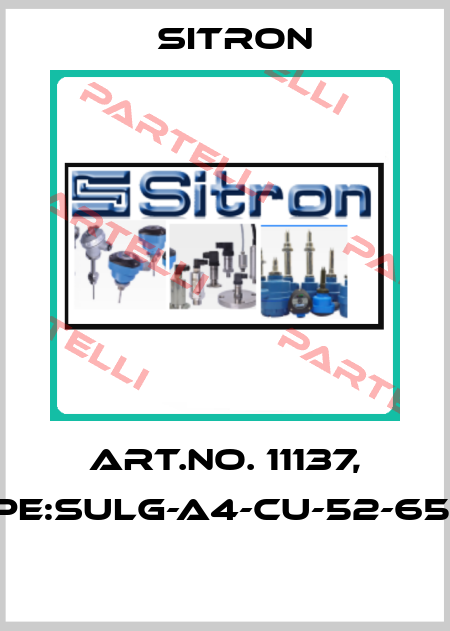 Art.No. 11137, Type:SULG-A4-CU-52-650-2  Sitron