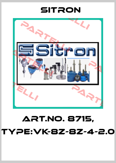 Art.No. 8715, Type:VK-8Z-8Z-4-2.0  Sitron