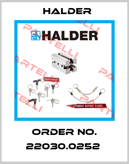 Order No. 22030.0252  Halder