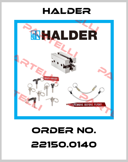Order No. 22150.0140 Halder