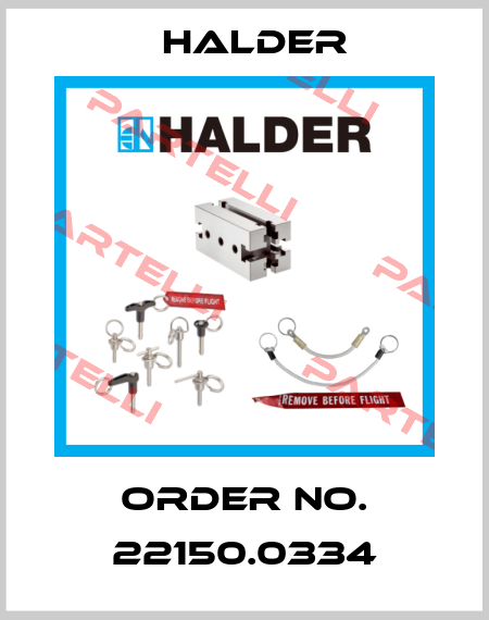 Order No. 22150.0334 Halder
