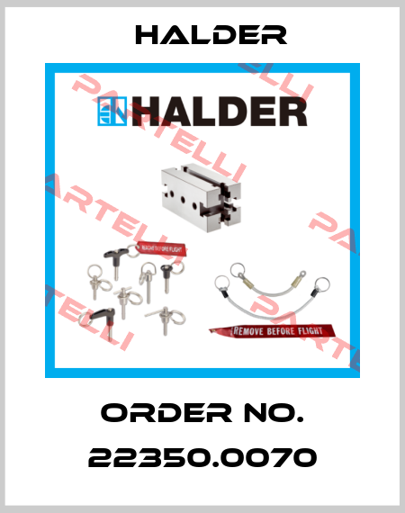 Order No. 22350.0070 Halder
