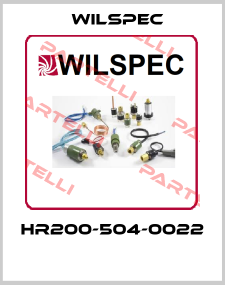 HR200-504-0022  Wilspec