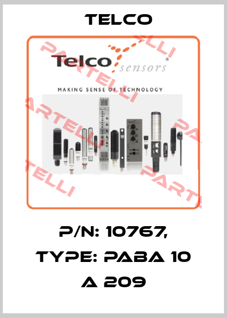 p/n: 10767, Type: PABA 10 A 209 Telco