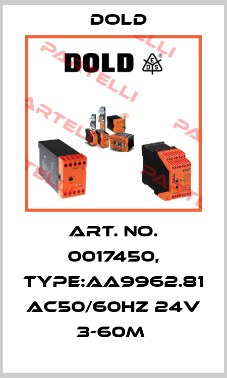 Art. No. 0017450, Type:AA9962.81 AC50/60HZ 24V 3-60M  Dold