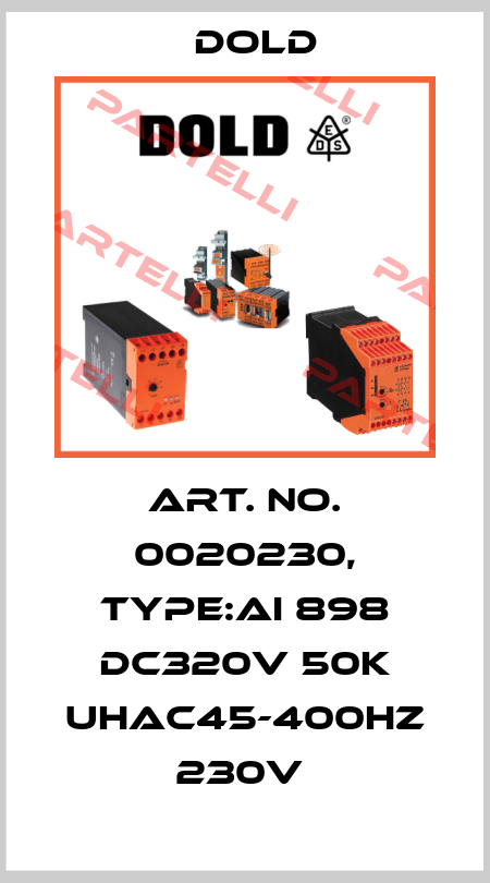 Art. No. 0020230, Type:AI 898 DC320V 50K UHAC45-400HZ 230V  Dold
