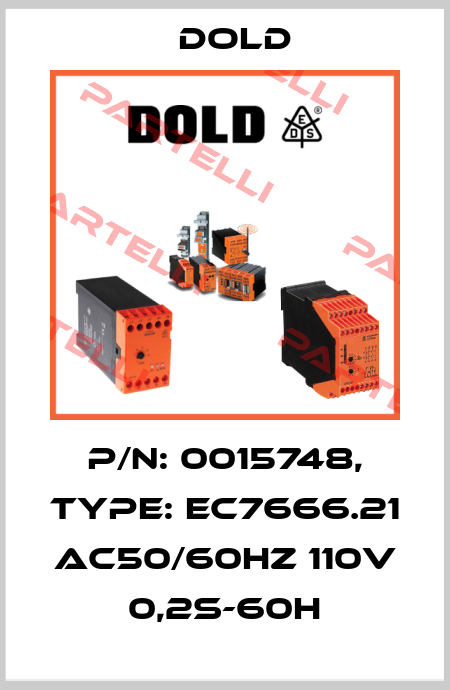 p/n: 0015748, Type: EC7666.21 AC50/60HZ 110V 0,2S-60H Dold