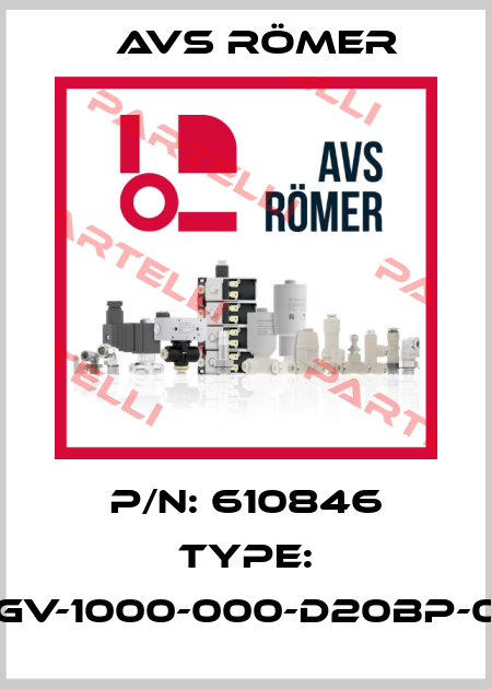 P/N: 610846 Type: XGV-1000-000-D20BP-04 Avs Römer