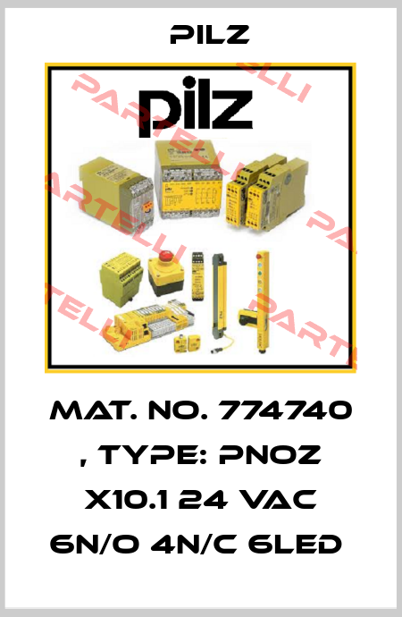 Mat. No. 774740 , Type: PNOZ X10.1 24 VAC 6n/o 4n/c 6LED  Pilz