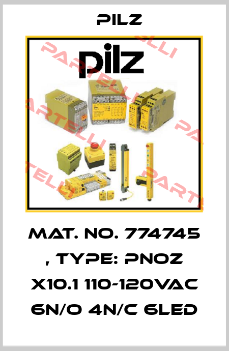 Mat. No. 774745 , Type: PNOZ X10.1 110-120VAC 6n/o 4n/c 6LED Pilz