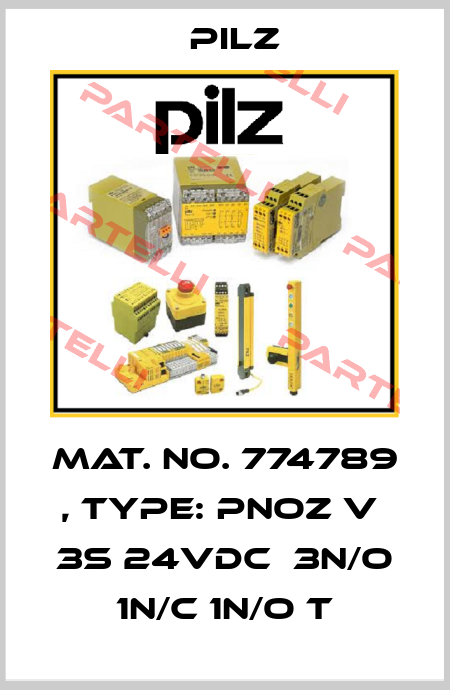 Mat. No. 774789 , Type: PNOZ V  3s 24VDC  3n/o 1n/c 1n/o t Pilz