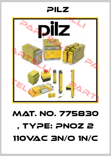 Mat. No. 775830 , Type: PNOZ 2 110VAC 3n/o 1n/c Pilz