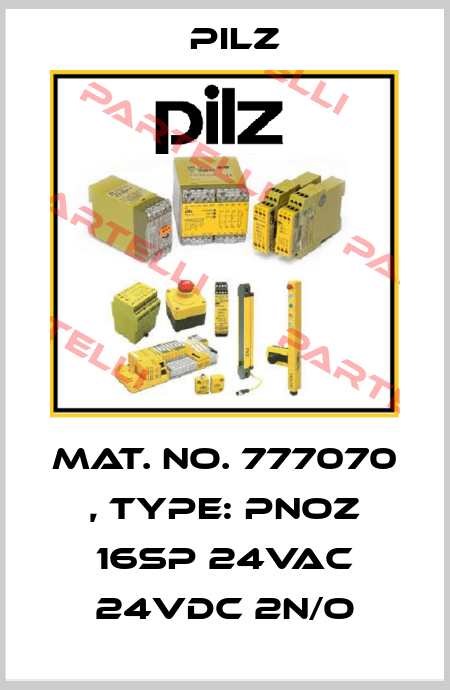 Mat. No. 777070 , Type: PNOZ 16SP 24VAC 24VDC 2n/o Pilz