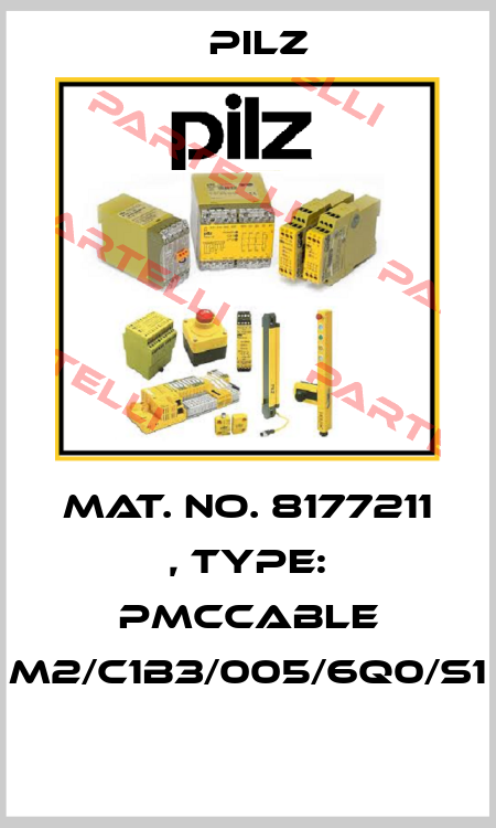 Mat. No. 8177211 , Type: PMCcable M2/C1B3/005/6Q0/S1  Pilz