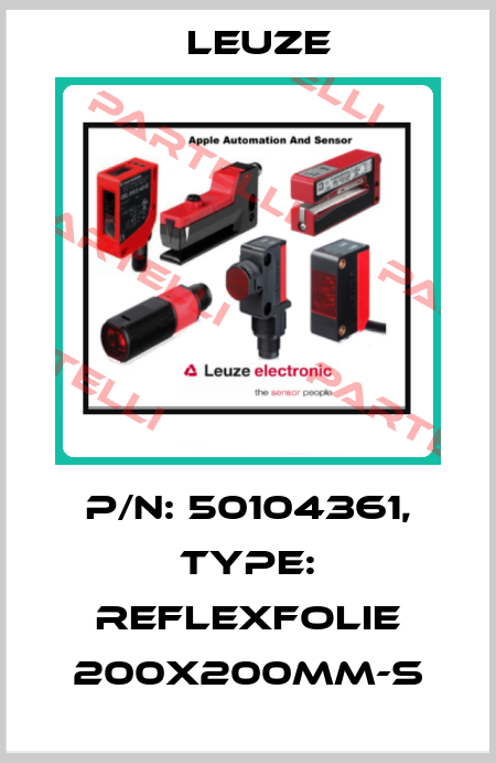 p/n: 50104361, Type: Reflexfolie 200x200mm-S Leuze