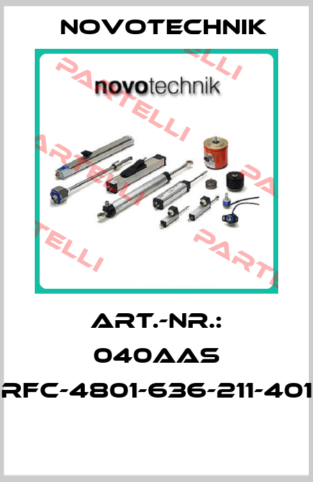 ART.-NR.: 040AAS RFC-4801-636-211-401  Novotechnik