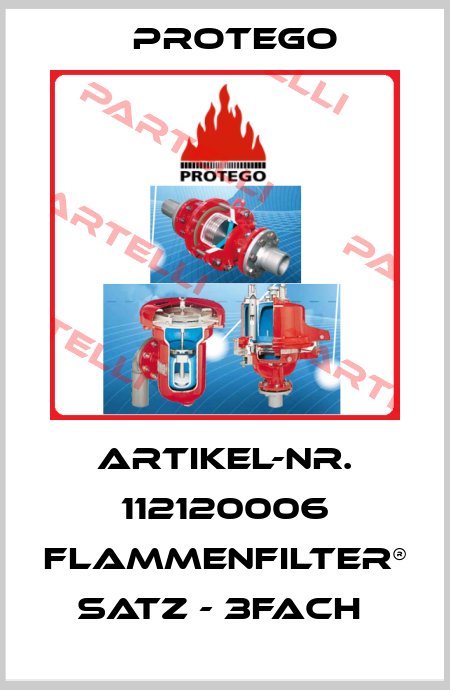 ARTIKEL-NR. 112120006 FLAMMENFILTER® SATZ - 3FACH  Protego