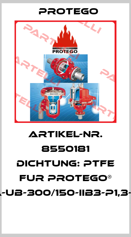 ARTIKEL-NR. 8550181 DICHTUNG: PTFE FUR PROTEGO® DA-UB-300/150-IIB3-P1,3-X3  Protego