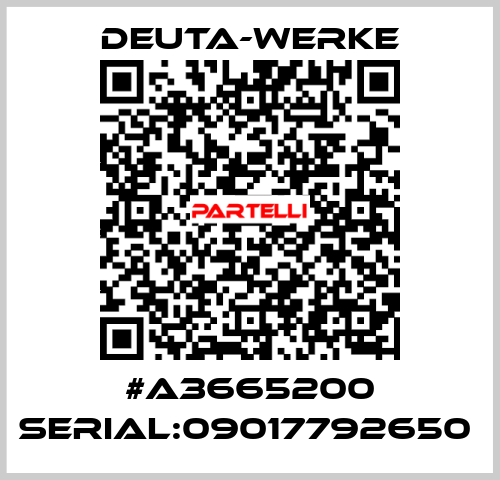 #A3665200 SERIAL:09017792650  Deuta-Werke