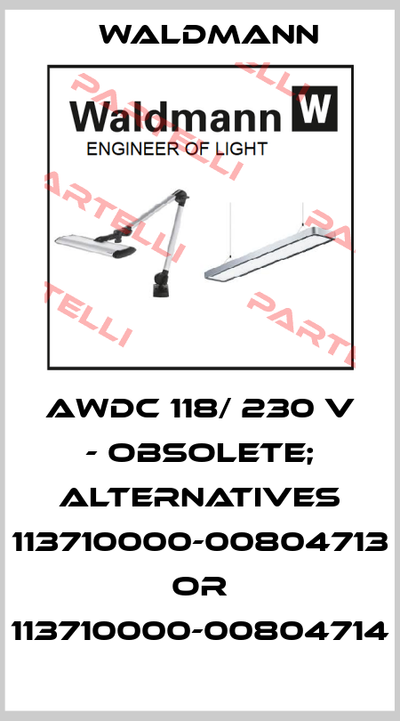 AWDC 118/ 230 V  - obsolete; alternatives 113710000-00804713 or 113710000-00804714 Waldmann