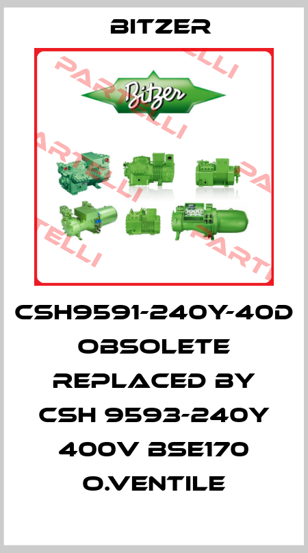 CSH9591-240Y-40D obsolete replaced by CSH 9593-240Y 400V BSE170 o.Ventile Bitzer
