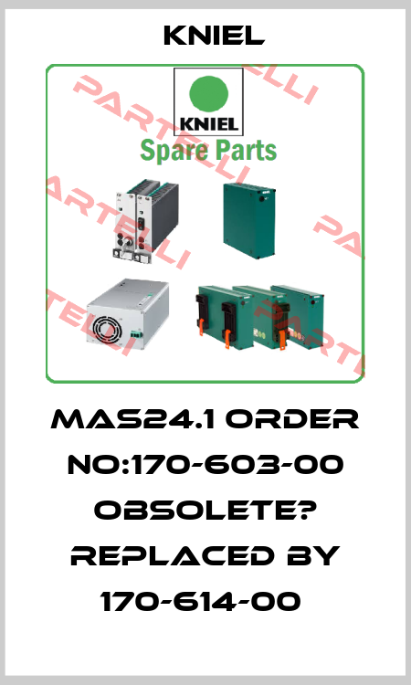 MAS24.1 ORDER NO:170-603-00 obsolete? replaced by 170-614-00  Kniel