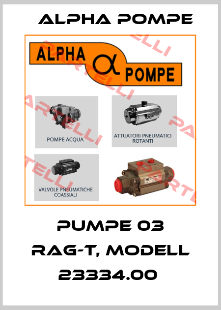 Pumpe 03 RAG-T, Modell 23334.00  Alpha Pompe