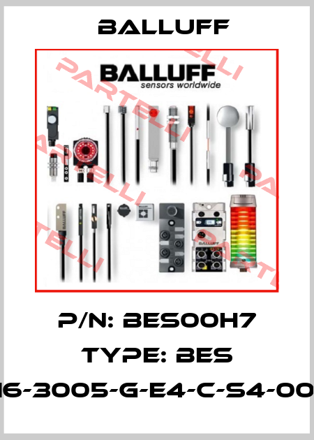P/N: BES00H7 Type: BES 516-3005-G-E4-C-S4-00,3 Balluff