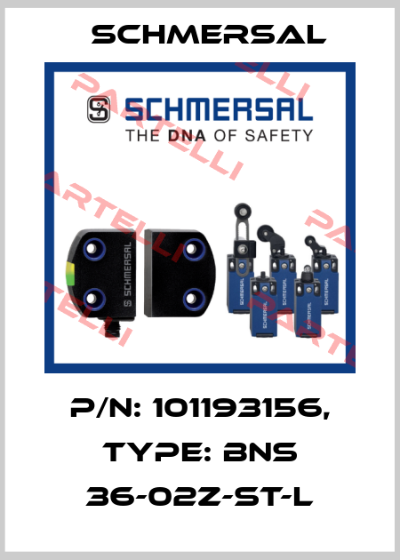 p/n: 101193156, Type: BNS 36-02Z-ST-L Schmersal