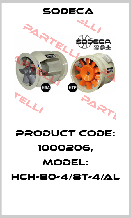 Product Code: 1000206, Model: HCH-80-4/8T-4/AL  Sodeca