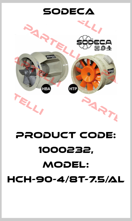 Product Code: 1000232, Model: HCH-90-4/8T-7.5/AL  Sodeca