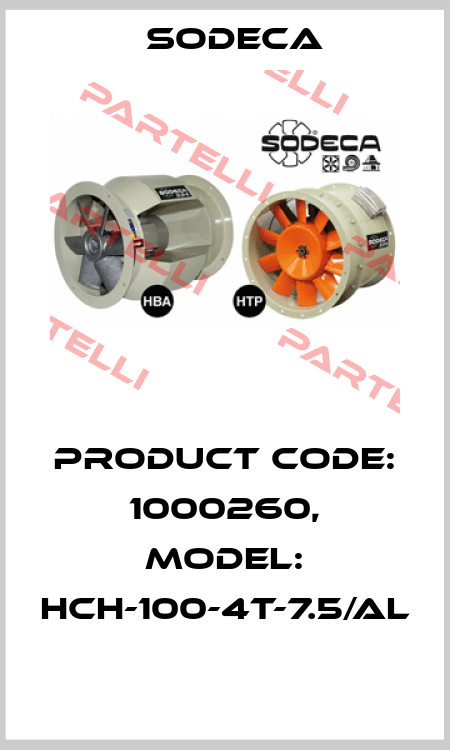 Product Code: 1000260, Model: HCH-100-4T-7.5/AL  Sodeca