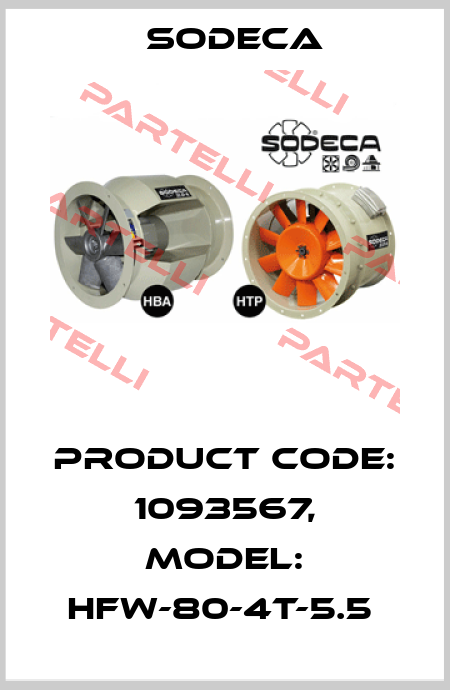 Product Code: 1093567, Model: HFW-80-4T-5.5  Sodeca