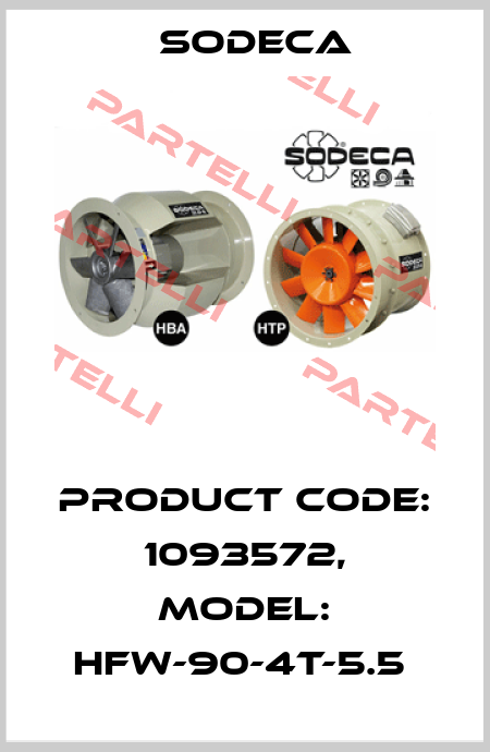 Product Code: 1093572, Model: HFW-90-4T-5.5  Sodeca