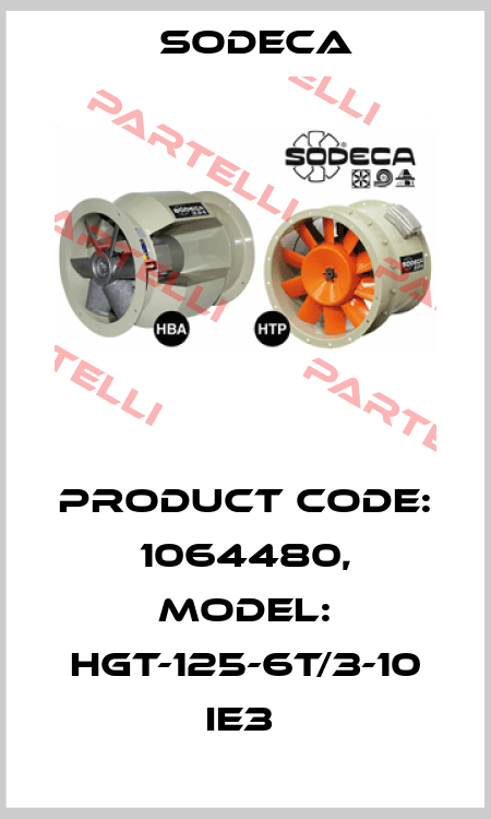 Product Code: 1064480, Model: HGT-125-6T/3-10 IE3  Sodeca