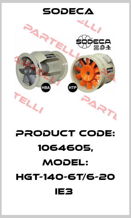 Product Code: 1064605, Model: HGT-140-6T/6-20 IE3  Sodeca