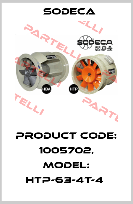 Product Code: 1005702, Model: HTP-63-4T-4  Sodeca