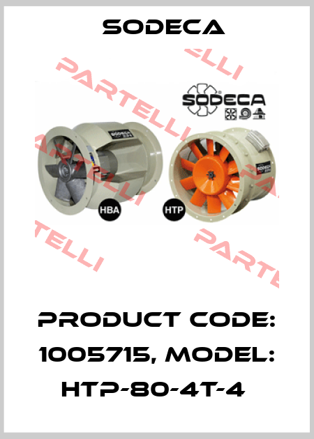 Product Code: 1005715, Model: HTP-80-4T-4  Sodeca